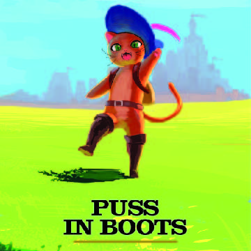 Felix Leal, Puss in Boots, digital, 9 in x 21 in, 2020 - Graphic Design Honorable Mention.